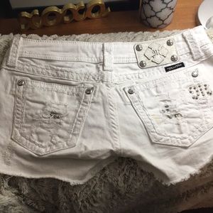 MissMe White Denim Shorts